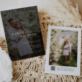 Minimaal Elegant Schoon Script QR Code Fotobruilof Kaart