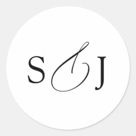 Minimaal Elegant Schrift Monogram Ronde Sticker