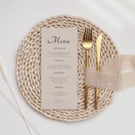 Minimaal Elegant Schrift Stof Roze Bruiloft Menu