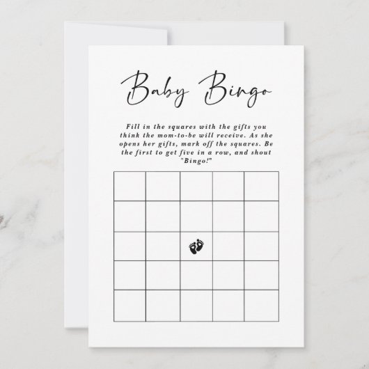 Minimaal Elegant Script Baby Bingo Baby shower Spe Kaart (Voorkant)