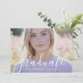 Minimaal Elegant Script Foto Afstuderen Aankondiging (Staand voorkant)