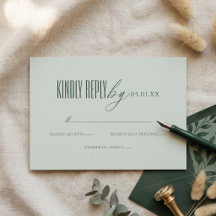 Minimaal Elegant Script Groene QR Code Huwelijksre