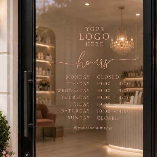 Minimaal Elegant Script Openingstijden Zakelijk Lo Raamsticker