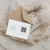 Minimaal Elegant Script QR Code Wedding RSVP Kaartje