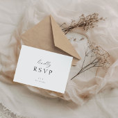 Minimaal Elegant Script QR Code Wedding RSVP Kaartje