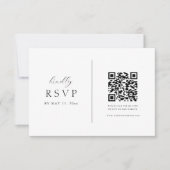 Minimaal Elegant Script QR Code Wedding RSVP Kaartje (Voorkant)