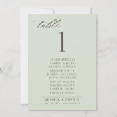 Minimaal Elegant Script Trouwtafel Zitplaatsen Kaa Kaart (Achterkant)