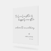 Minimaal elegant script welkom bij ons huwelijk acryl bord (Hoek)