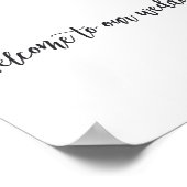 Minimaal elegant script welkom bij ons huwelijk poster (Hoek)