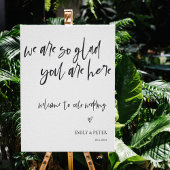 Minimaal elegant script welkom bij ons huwelijk poster