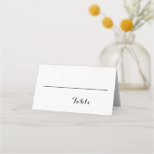 Minimaal Elegant Script Zwart Wit Namen Bruiloft Plaatskaartje (Achterkant)