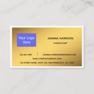 Minimaal Elegant Shiny Gold Logo Edge-consultant Visitekaartje