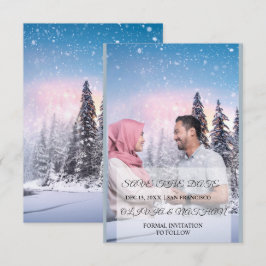 Minimaal Elegant Tekst & Foto Ontwerp / Trouwen Save The Date