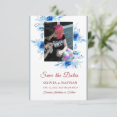 Minimaal Elegant Tekst & Foto Ontwerp / Trouwen Save The Date (Staand voorkant)