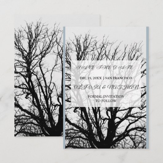Minimaal Elegant Tekst & Foto Ontwerp / Trouwen  Save The Date (Voorkant / Achterkant)