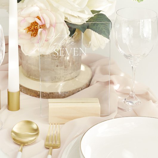 Minimaal Elegant Transparant Tabelnummer Raamsticker