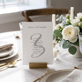 Minimaal Elegant Trouwtafel Nummer 3 Vet Kaart