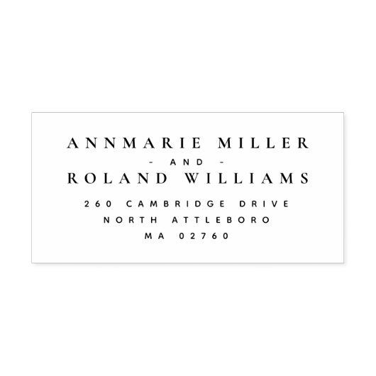 Minimaal Elegant Twee Achternamen Retouradres Zelfinktende Stempel (Design)