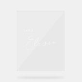 Minimaal elegant typografisch penseelscript acryl bord (Voorkant)