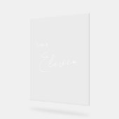 Minimaal elegant typografisch penseelscript acryl bord (Hoek)