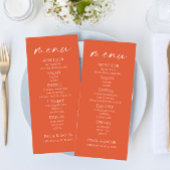 Minimaal Elegant Verona Sunset Wedding Food Menu