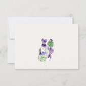minimaal elegant Violet Floral Bunch Wedding RSVP Kaartje (Achterkant)