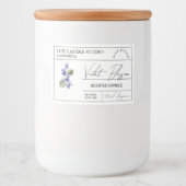 Minimaal Elegant Violet Kaars Potje Label Voedselcontainer Etiket (Voorkant)