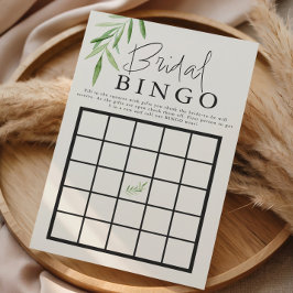 Minimaal Elegant Waterverf Groen Bruids Bingo