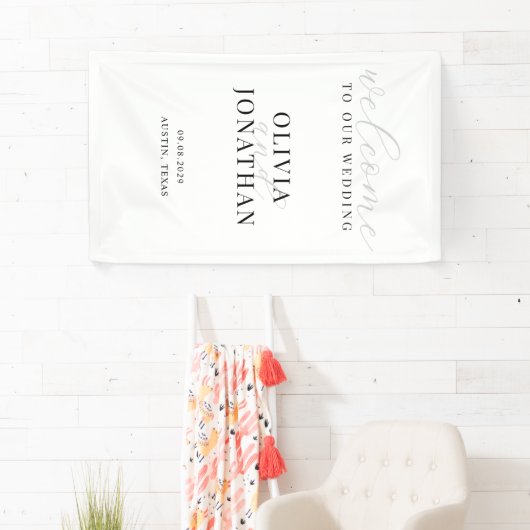 Minimaal Elegant Welkomsthuwelijk Spandoek (Insitu)