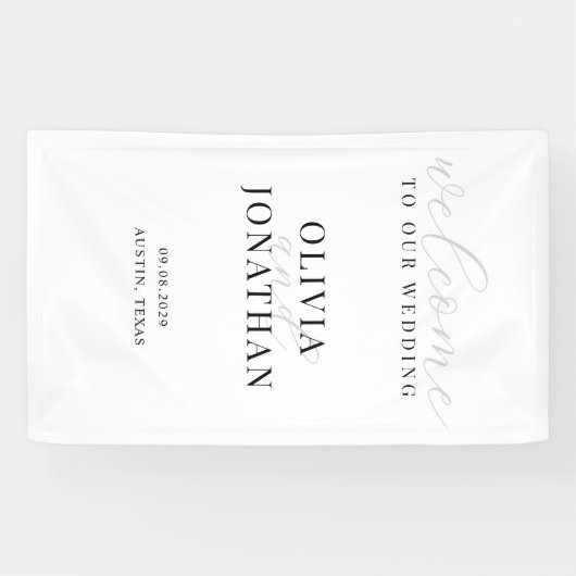 Minimaal Elegant Welkomsthuwelijk Spandoek (Horizontaal)