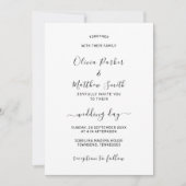 Minimaal Elegant Wit QR Code Classic Wedding Kaart