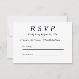 Minimaal Elegant Wit RSVP Kaartje