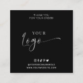 Minimaal Elegant Zwart Wit Body Scrub Care Kaarten Vierkante Visitekaartje (Achterkant)