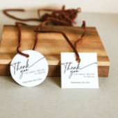 Minimaal Elegant Zwart-wit Dank u Bedankjes Labels