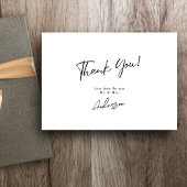 Minimaal Elegant Zwart-Wit Handgeschreven Huwelijk Bedankkaart