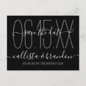 Minimaal Elegant Zwart Wit Huwelijk Save the Date Aankondigingskaart (Voorkant)