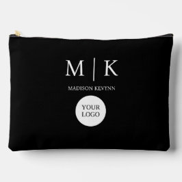 Minimaal & Elegant Zwart-wit Logo Business Etui