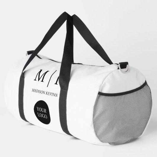 Minimaal & Elegant Zwart-wit Logo Business Plunjezak (Rechterhoek)