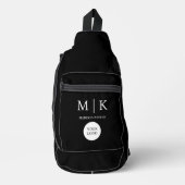 Minimaal & Elegant Zwart-wit Logo Business Sling Bag (Voorkant)