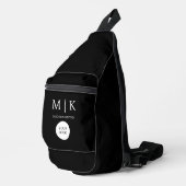 Minimaal & Elegant Zwart-wit Logo Business Sling Bag (Rechterhoek)