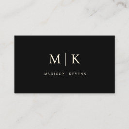 Minimaal & Elegant zwart-wit monogram Visitekaartje
