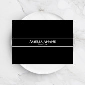 Minimaal Elegant Zwart & Wit Professioneel Script Visitekaartje