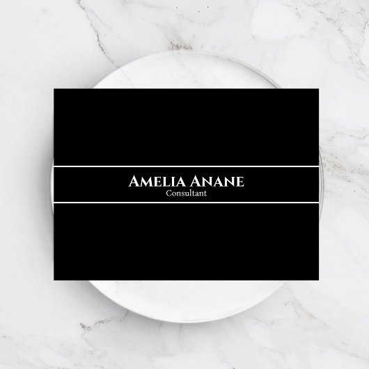 Minimaal Elegant Zwart & Wit Professioneel Script Visitekaartje