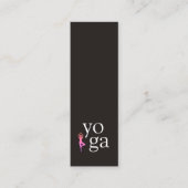 Minimaal Elegant Zwart Wit Roze Yoga Icoon Mini Visitekaartje (Voorkant)