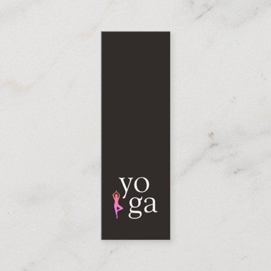 Minimaal Elegant Zwart Wit Roze Yoga Icoon Mini Visitekaartje (Voorkant)