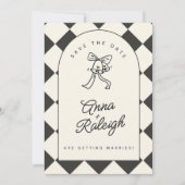Minimaal Elegant Zwart-wit Save The Date Kaart (Voorkant)