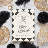 Minimaal Elegant Zwart-wit Save The Date Kaart