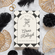 Minimaal Elegant Zwart-wit Save The Date