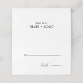 Minimaal Elegant Zwart & Wit Script Bruiloft Plaatskaartje (Buitenkant ongevouwen)