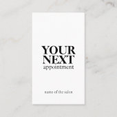 Minimaal Elegant Zwart Wit Vet Afsprakenkaartje (Voorkant)